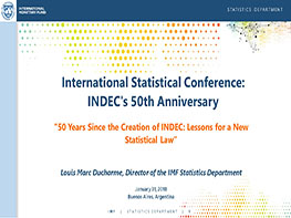 Louis Marc Ducharme, Director del Departamento de Estadística del FMI. Lessons for a New Statistical Law.